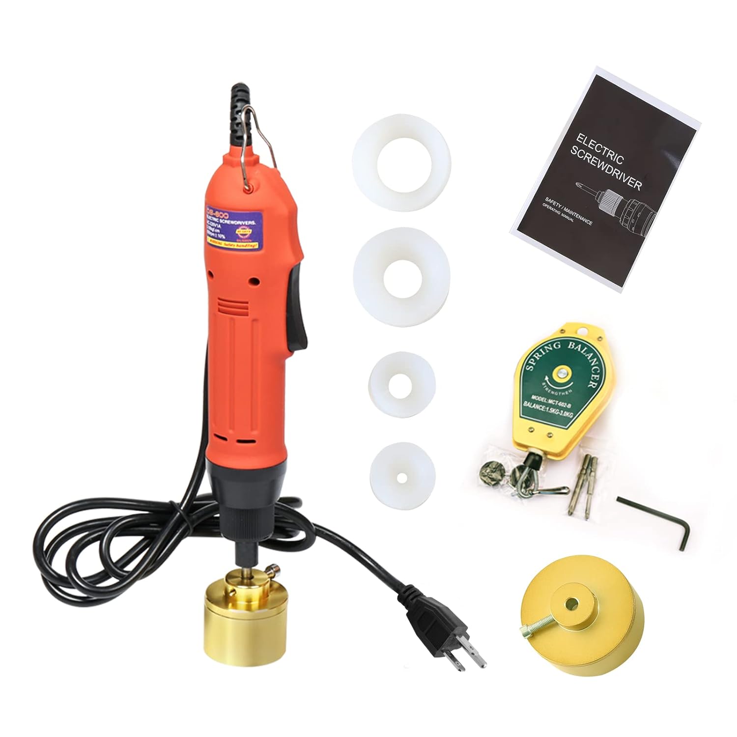 ZONEPACK Manual Electric Bottle Capping Machine Handheld Cap Sealer Sealing Machine 10-50mm Capping Diameter Bottle Capper Sealer Screwing Sealing Machine (110V)