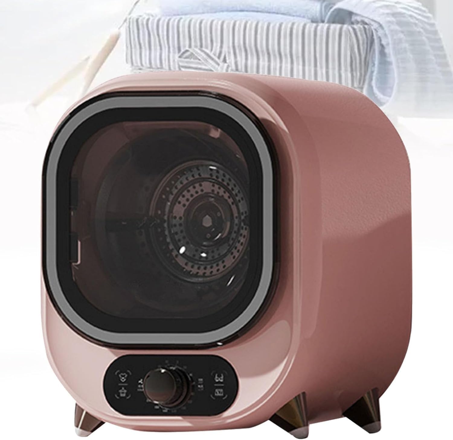 450W Wall-Mounted Tumble Dryer - Stainless Steel Tub, Custom Timer, Portable Electric Dryer, Compact Dryer for Small Apartment Laundry