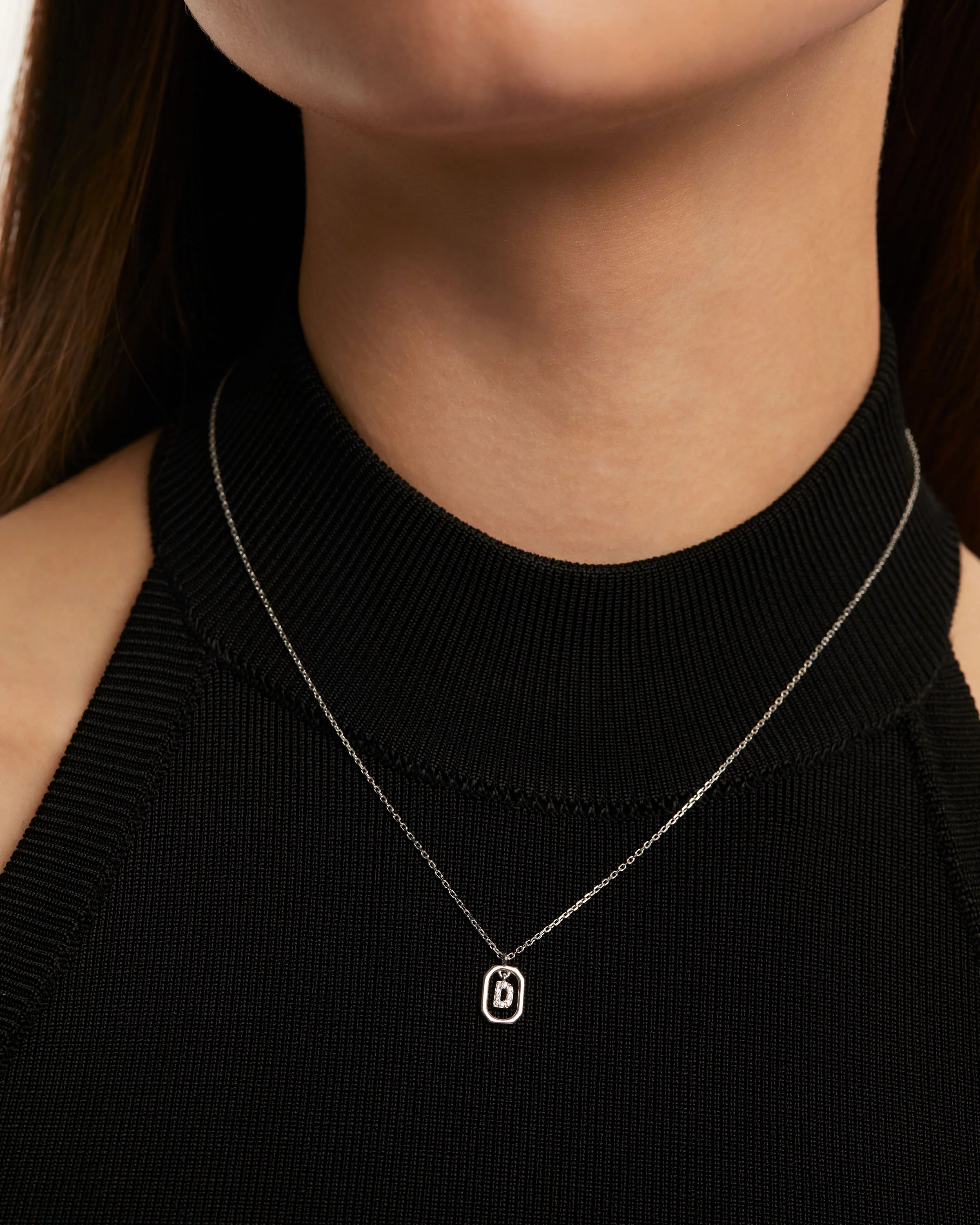 Mini Letter D Silver Necklace