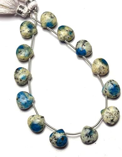 GEMZ 13 inch Strand of Natural k2 Jasper Heart Shape Smooth Cut Multi Color Color briollete Beads for DIY Jewelry Making- Earring Necklace Bracelet.