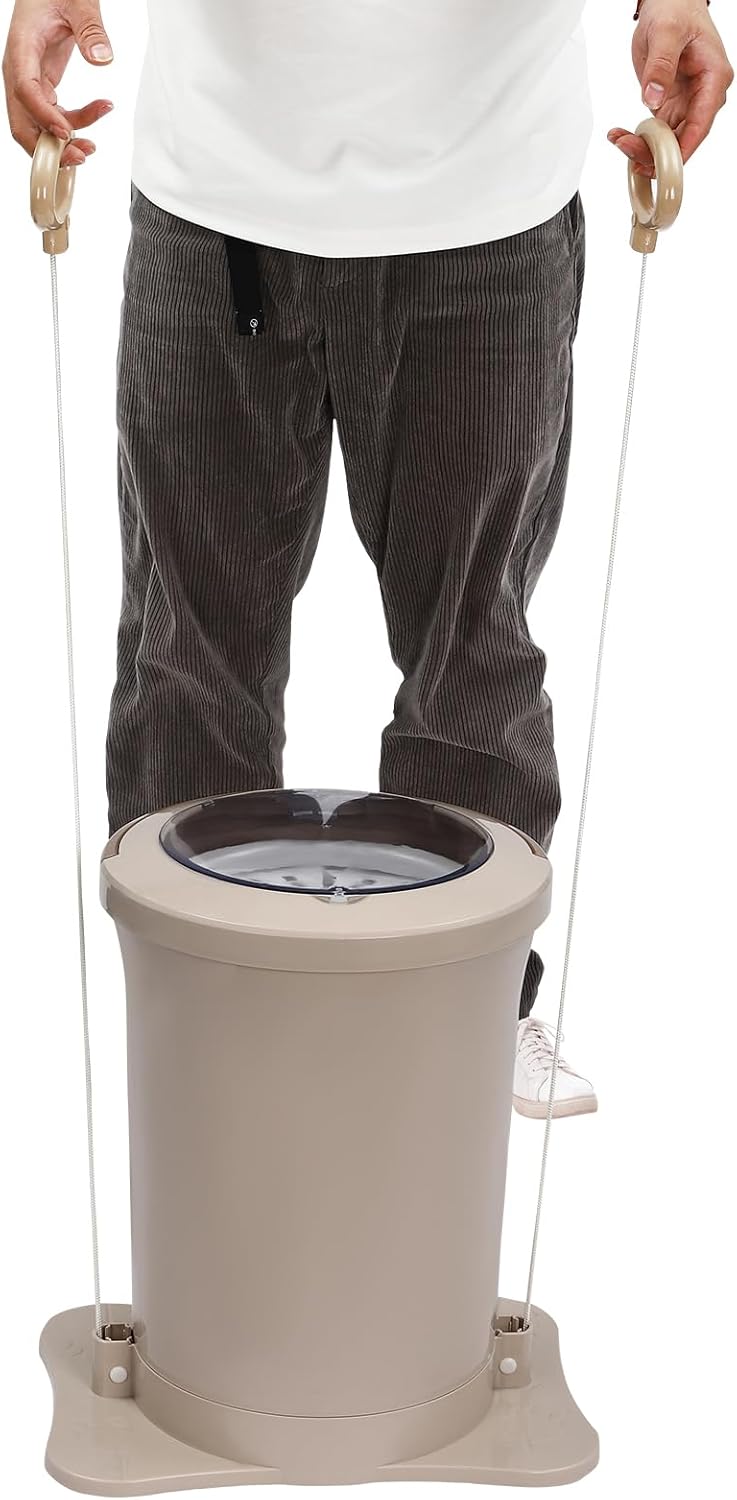 Manual Clothes Dehydrator Non-Electric Laundry Dryer for Travel Outdoor Camping - Foot Pedal Spinner With Large Capacity Compact Design