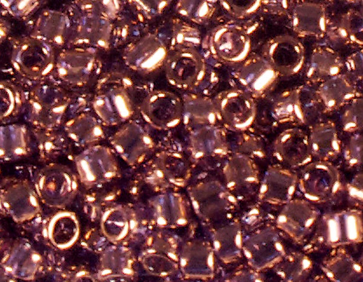 Japanese Beads Cylinder Treasure Gold Lilac 3.3mm.8/0 100g.