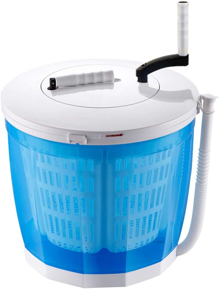 Portable Hand Cranked Manual Clothes Non-Electric Washing Machine and Spin Dryer, Counter Top Washer,Clean, Rinse & Spin, Apartments, or Student Dorm Room,Blue