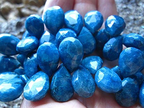 13 inch natural beads strand of 15x10mm faceted teardrop chrysocolla gemstone briolletes beads for DIY jewelry - necklace, bracelet, earring, ring.