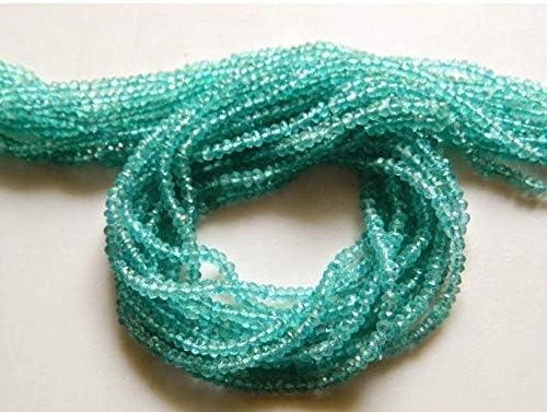 50 Strands Wholesale Apatite Rondelle Beads, Faceted Blue Apatite Beads, 3.5mm Faceted Beads, 14 InchStrand