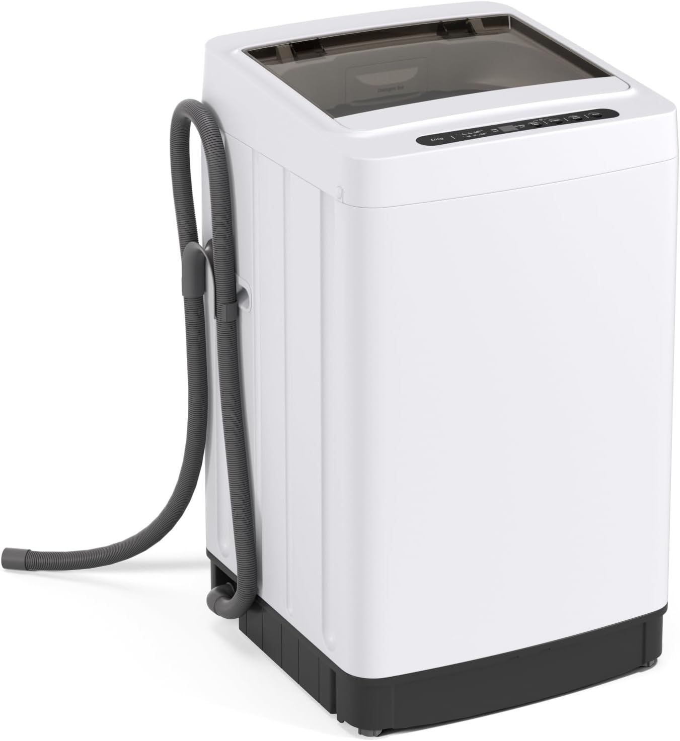 Giantex Portable Washing Machine, 1.5 cu.ft Compact Washer with Drain Pump, LED Display, 8 Programs, 10 Water Levels, Child Lock, 11 LBS Clothes Capacity for Apartment, Home, Dorms, RV (White & Black)