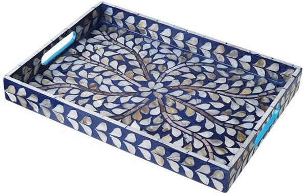 Cafeteria Tray Shell Tray Desktop Decoration Fruit Tray Storage Tray Home Creative Ornaments Storage Tray Blue Tray Serving Trays