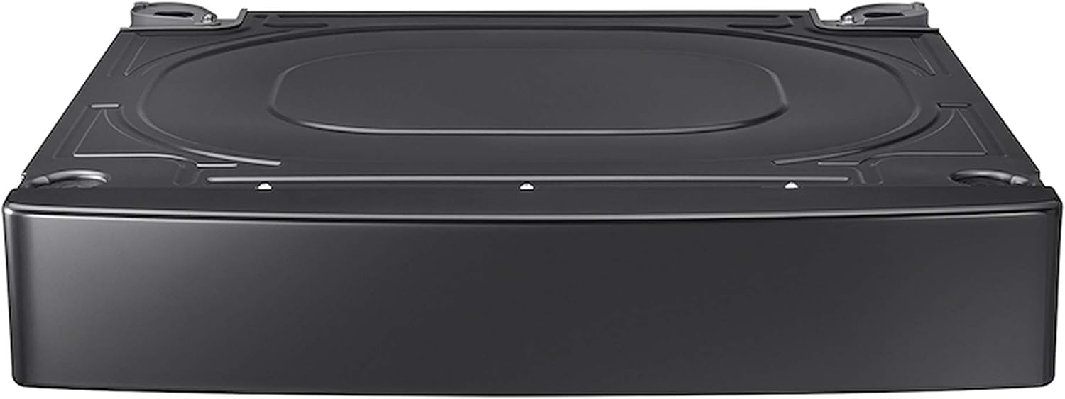 SAMSUNG 27” Wide Laundry Riser Pedestal Stand for 27” Wide Front Load Washer or Dryer, Lifts Machine 6”in Height, WE272NV/A3, Stainless Steel, Brushed Black