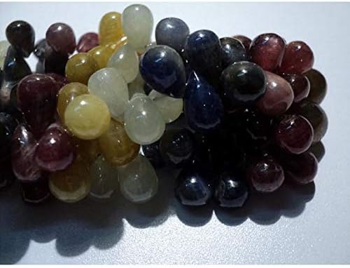 Multi Sapphire - Multi Sapphire Tear Drop Shaped Plain Briolettes - 34 Pieces - 11x7mm Each Code-HIGH-48737