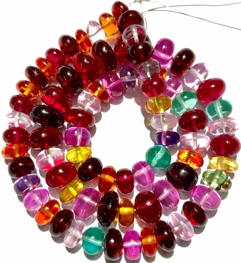 Natural Multi Sapphire roundelle Smooth Beads 8mm to 10mm 16 inch Long String Jewelry Making Gemstone Beads for Necklace Bracelet