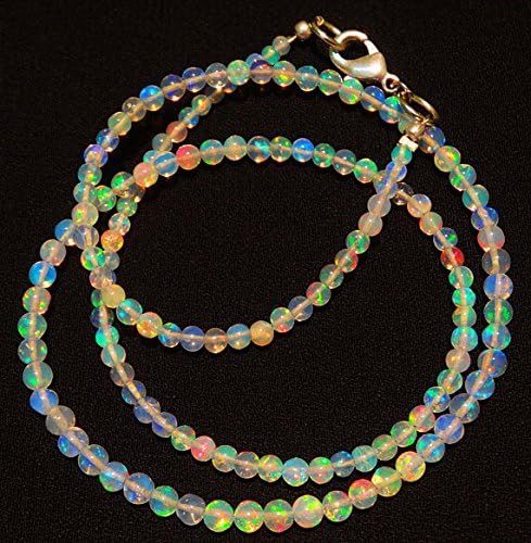 LKBEADS 7 Strand Natural Ethiopian Welo Opal Rare Round Ball Shape Beads 3 to 3.5MM Necklace 17