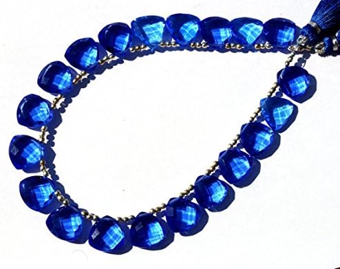 12x12 mm blue quartz faceted trillion briolettes, loose gemstone briolette beads 11 inch