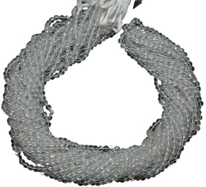 Natural White Crystal Quartz Round Ball Faceted Gemstone Beads 13