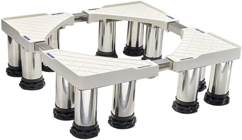 Laundry Pedestal Stand Fridge Holder Stand Adjustable Length/Width 43-65cm Tumble Dryer Stand Washer Pedestals & Frames Anti-Vibration Mat Extendable Appliance Stand for,12legs-14cm