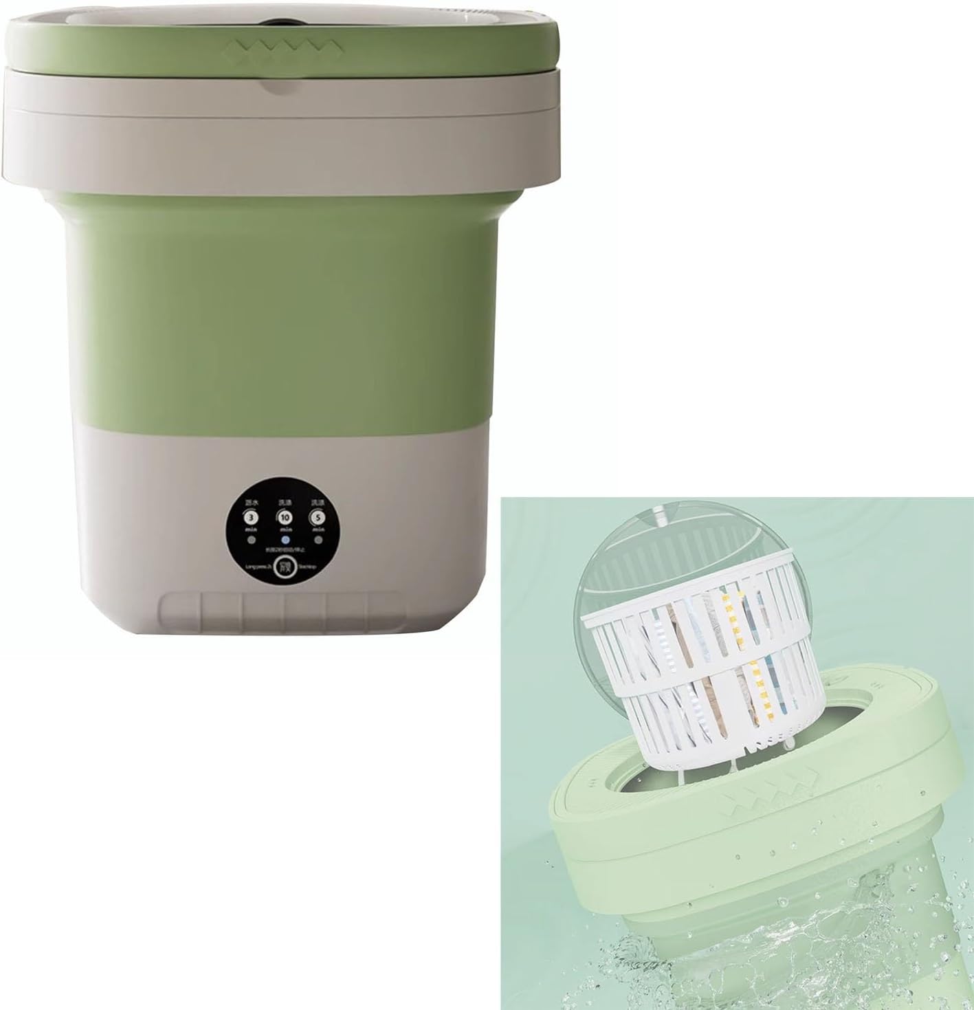 Foldable Washing Machine, 18L Compact Washer for Baby Clothes, Laundry Machine for Apartments, Dorm, Camping, RV, Travel Laundry，Save Space