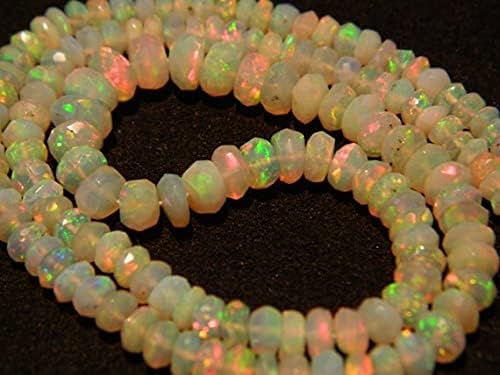 1 Strand Natural Ethiopian Opal Bead, Welo Opal, Faceted Ethiopian Opal Beads, Rondelle Beads, 3.5mm to 6mm Beads, 15 Inch