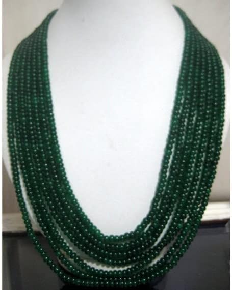 Emerald Beads, Beryl Beads, Rondelle Beads, Multistrand Necklace, 7 Strands, 4mm to 5mm Beads, 16 Inch
