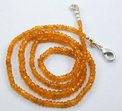18.5 Inch Strand,Natural FANTA Orange Garnet Faceted Rondelles Size 3-4mm