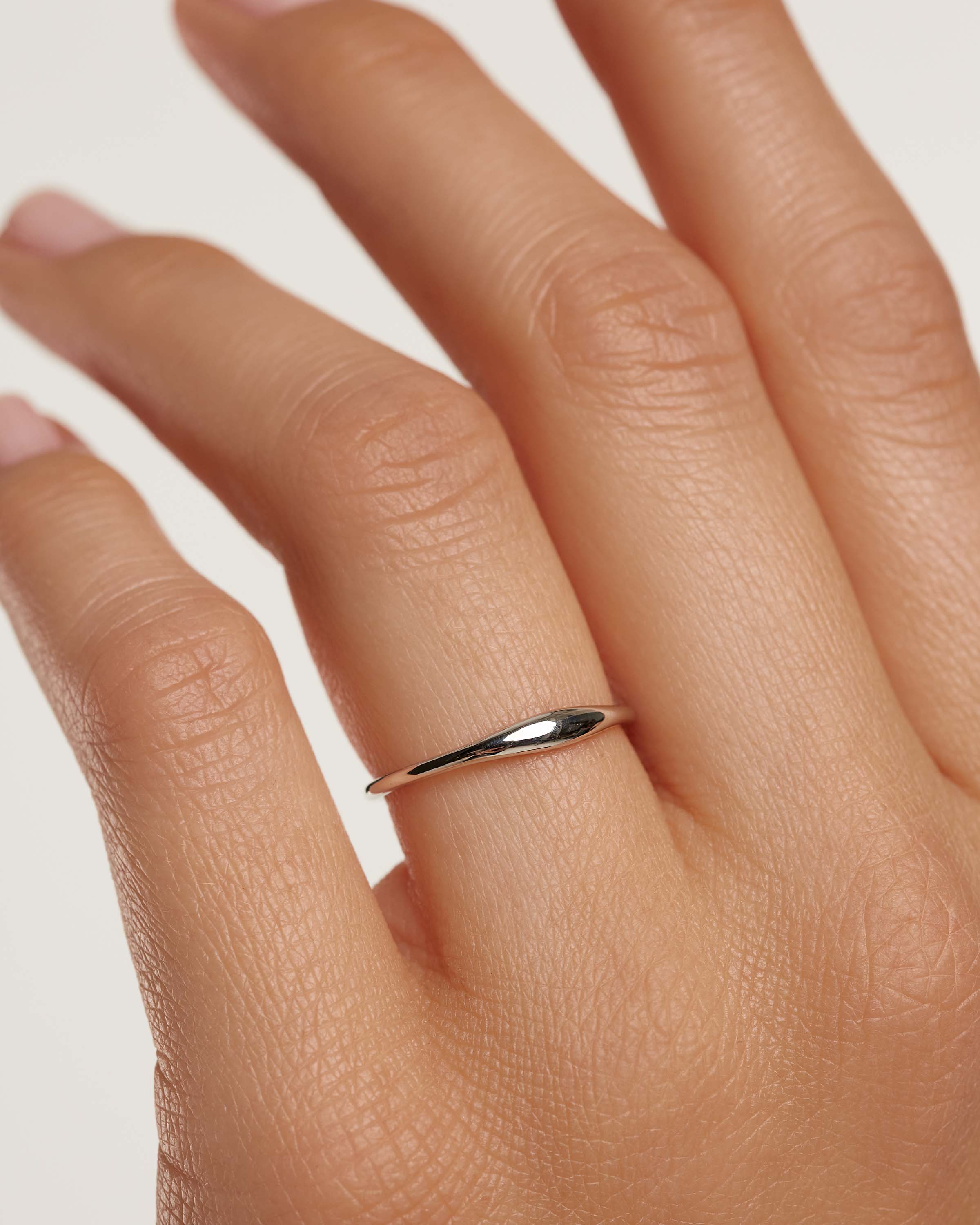 White Gold Wave Ring