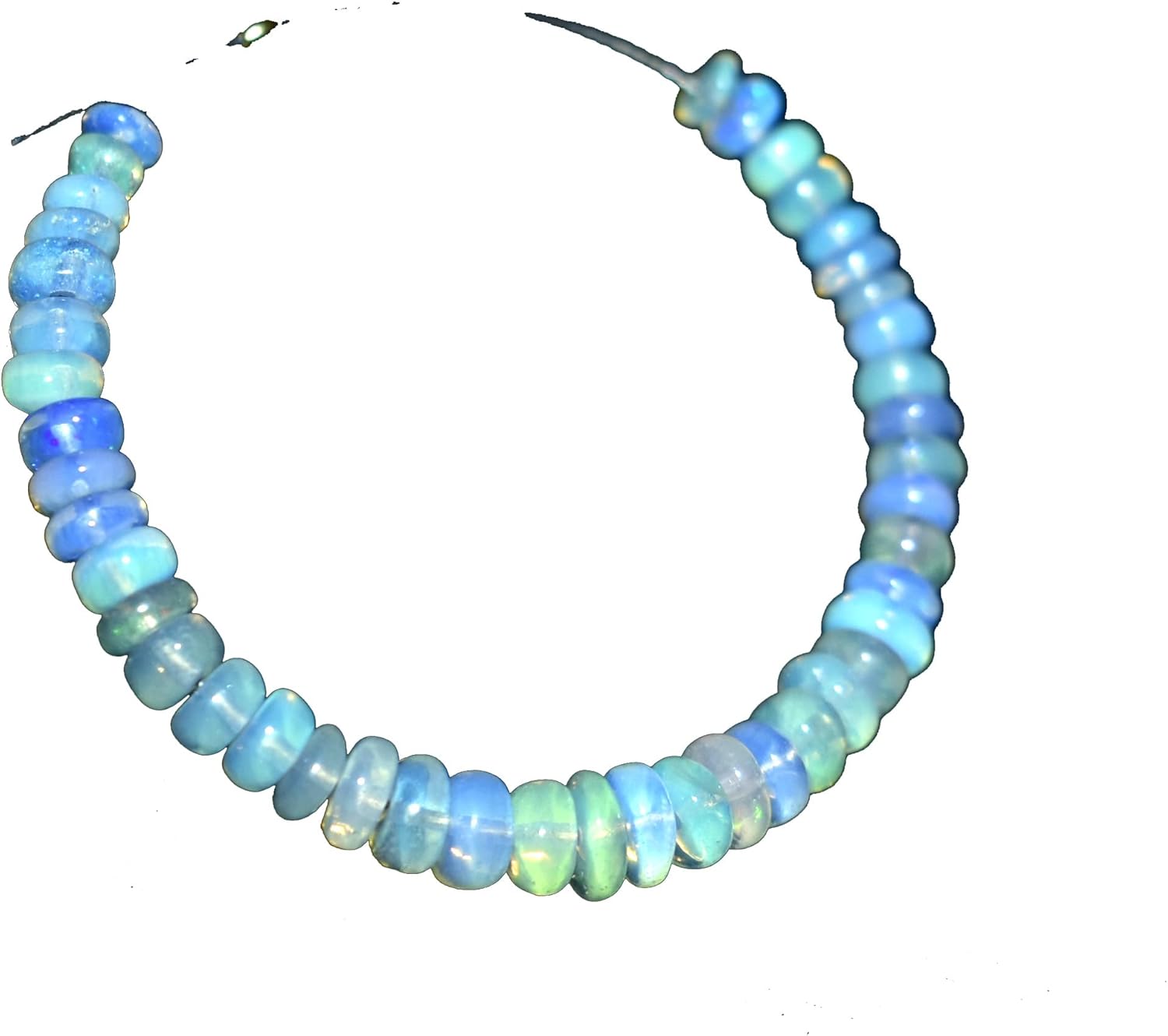 Pack of 50 Strands 3x4.5 MM Natural Ethiopian Opal welo fire rondelle Beads Strands for Jewelry Making 3 Inches Strand