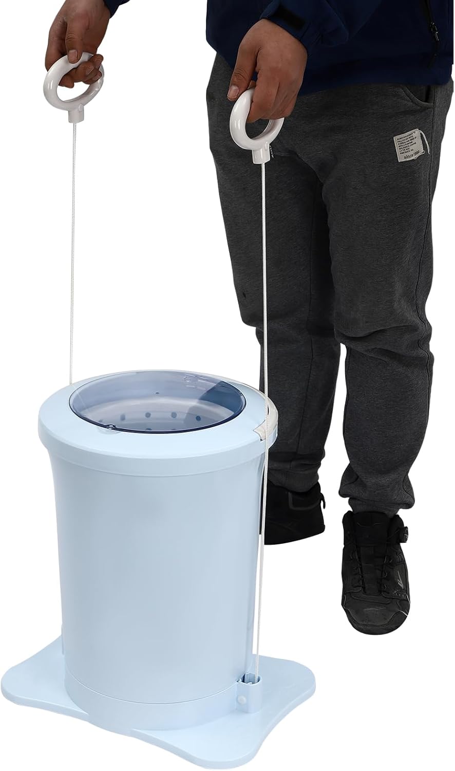 Manual Clothes Dehydrator Foot Pedal Laundry Dryer Compact Spin Dryer Non Electric Clothes Spinner Machine 12L/ 3.17Gallon Large Capacity Foot Powered Dehydrator for Wet Clothes