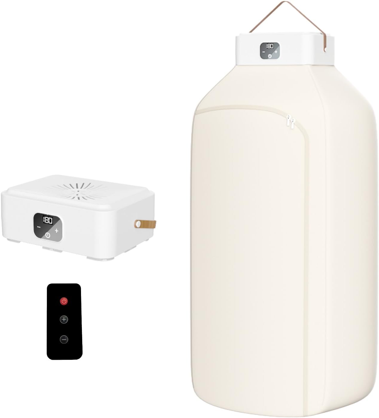 Portable Clothes Dryer | 20KG Large Capacity | 650W Fast Dry | Touch Screen & Remote Control | Quiet Energy-Saving Drying Machine for Home & Travel (white)