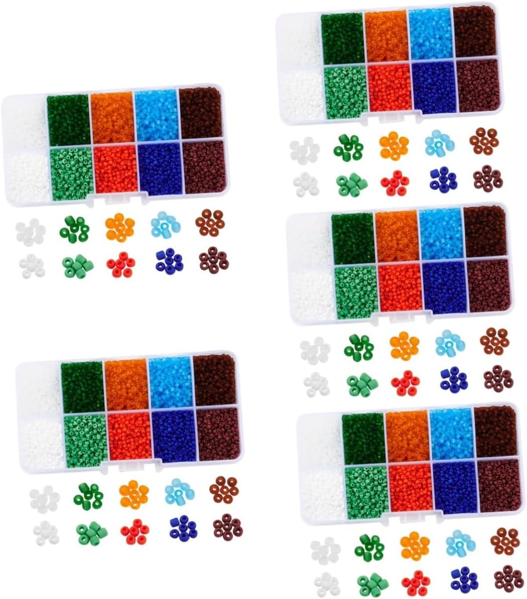 5 Boxes Glass Beads Bracelet Loose Beads Earring Making Supplies Bead Bracelet Kit Glass Ornaments for Crafts Handmade Necklaces Beading Kit Necklace Beads Beaded