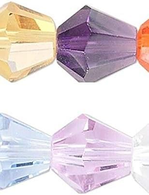 1 Strand Mixed Colors 6x5mm Teardrop 16 Facets Crystal Beads *
