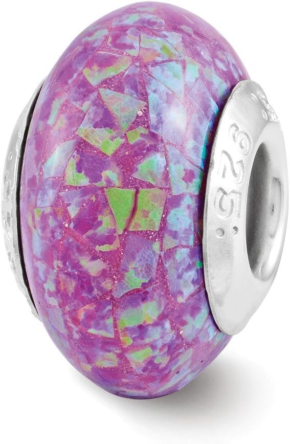 Sterling Silver Synthetic Opal Mosaic Bead
