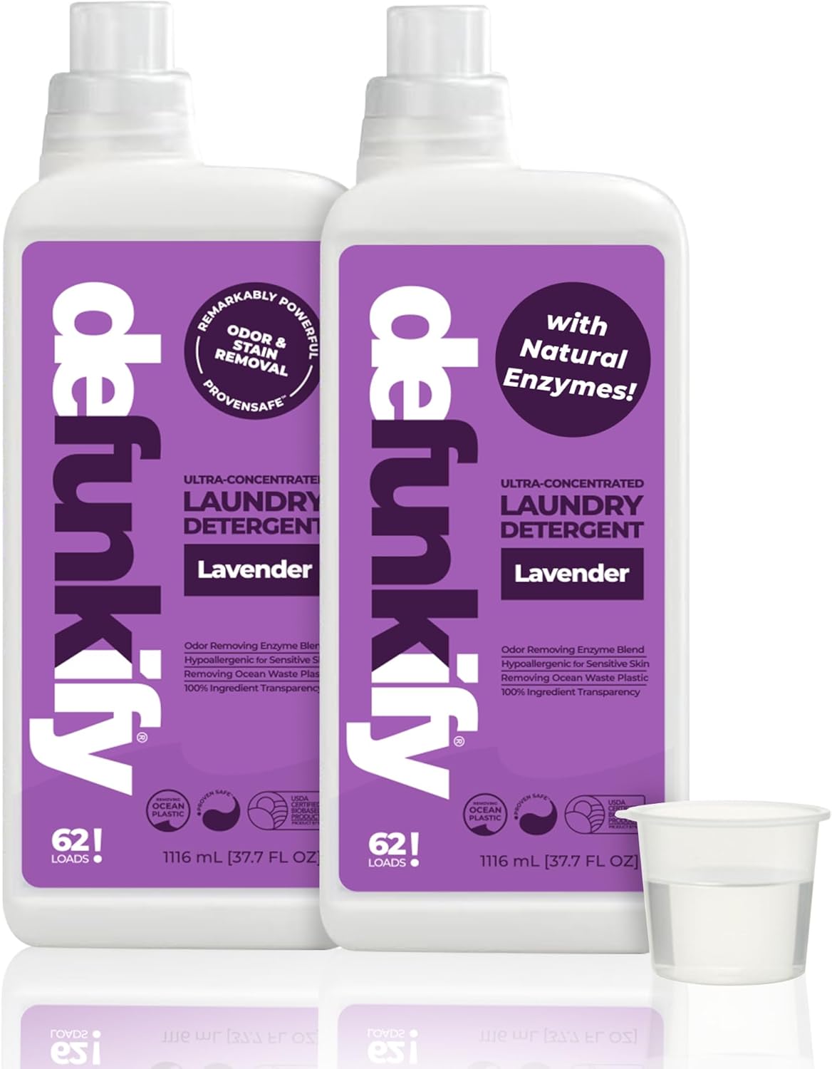 Laundry Detergent, 124 Load. 'Lavender' Essential Oil Liquid Laundry Detergent Washing Soap for Sensitive Skin. ProvenSafe™ Cleaning Supply w/Odor & Stain Remover for Outdoor Gear & All Fabrics