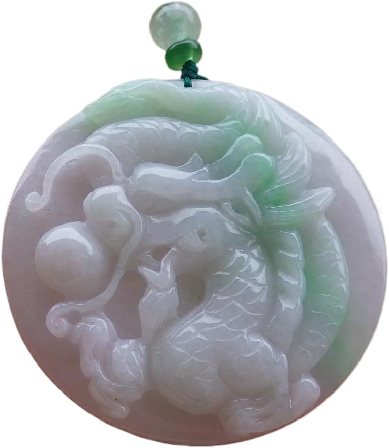 Certified Green Natural A Jade jadeite Pendant Dragon Bead 生意兴隆 686478 AS