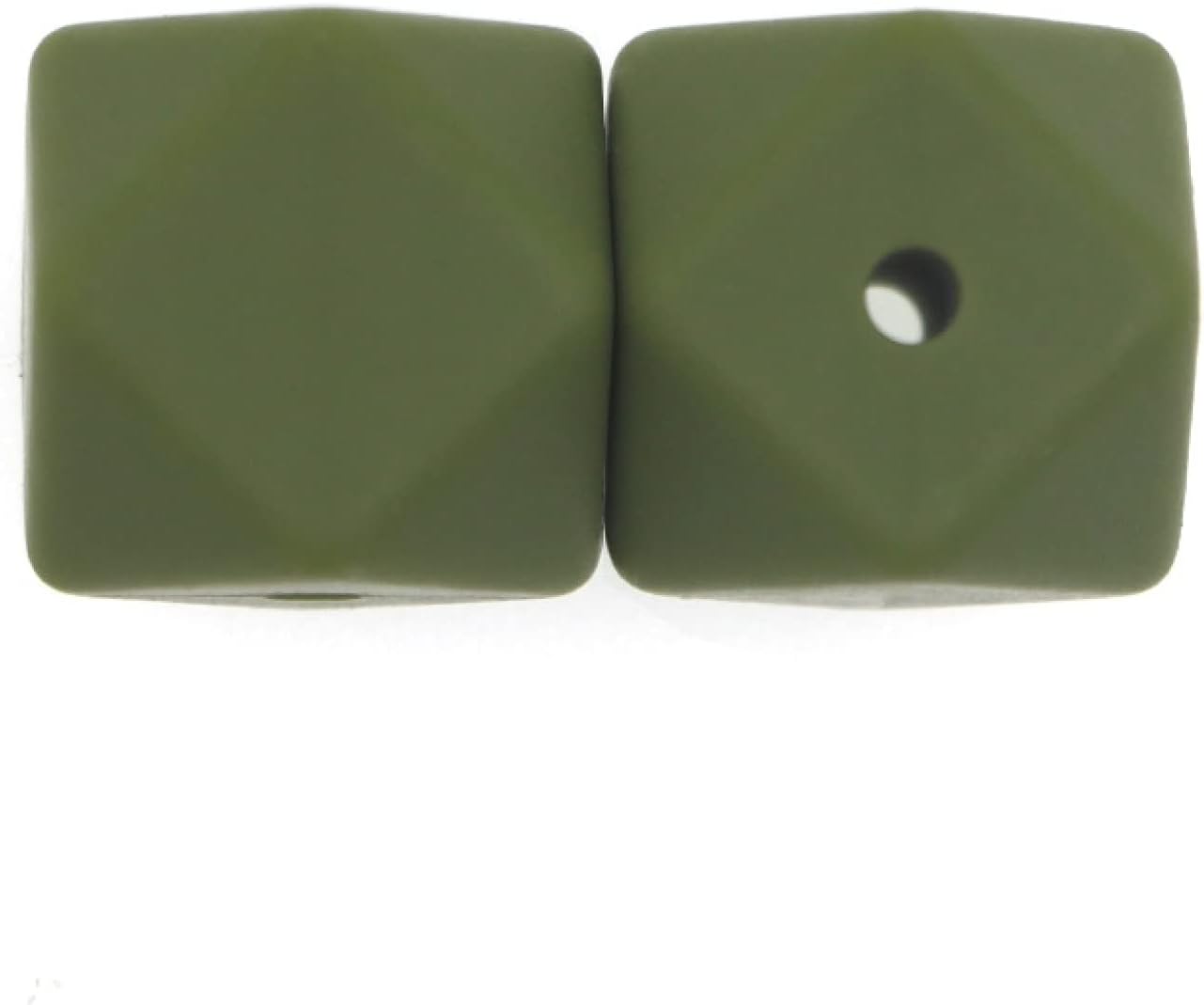 200 Pieces Silicone Beads 17mm, Colorful Hexagon Silicone Beads, Loose Large Hole Silicone Spacer Rubber Beads for Jewelry Making DIY Necklaces Bracelets Crafts (200Pcs Bean Green)