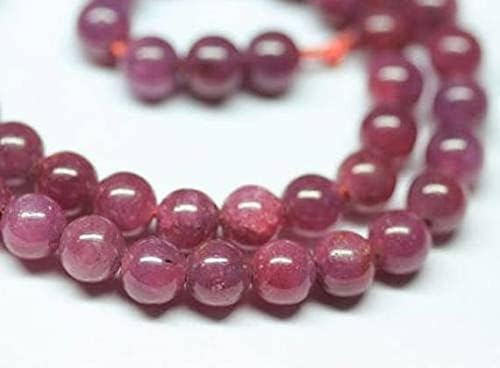 Natural Rare Red Ruby Untreated Blood Smooth Round Ball Gemstone Craft Loose Beads Strand 16