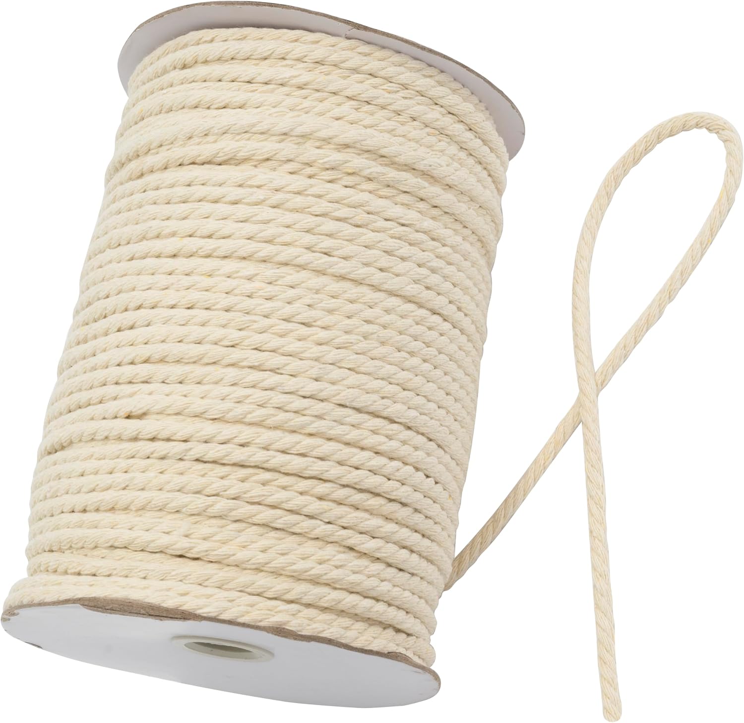 AERZETIX - C76692 - Cord Spool Twisted Thread 700 g for Macrame Ø 5 mm x 100 m - Cotton - Natural Colour - Creative Hobby Ball Haberdashery Decoration