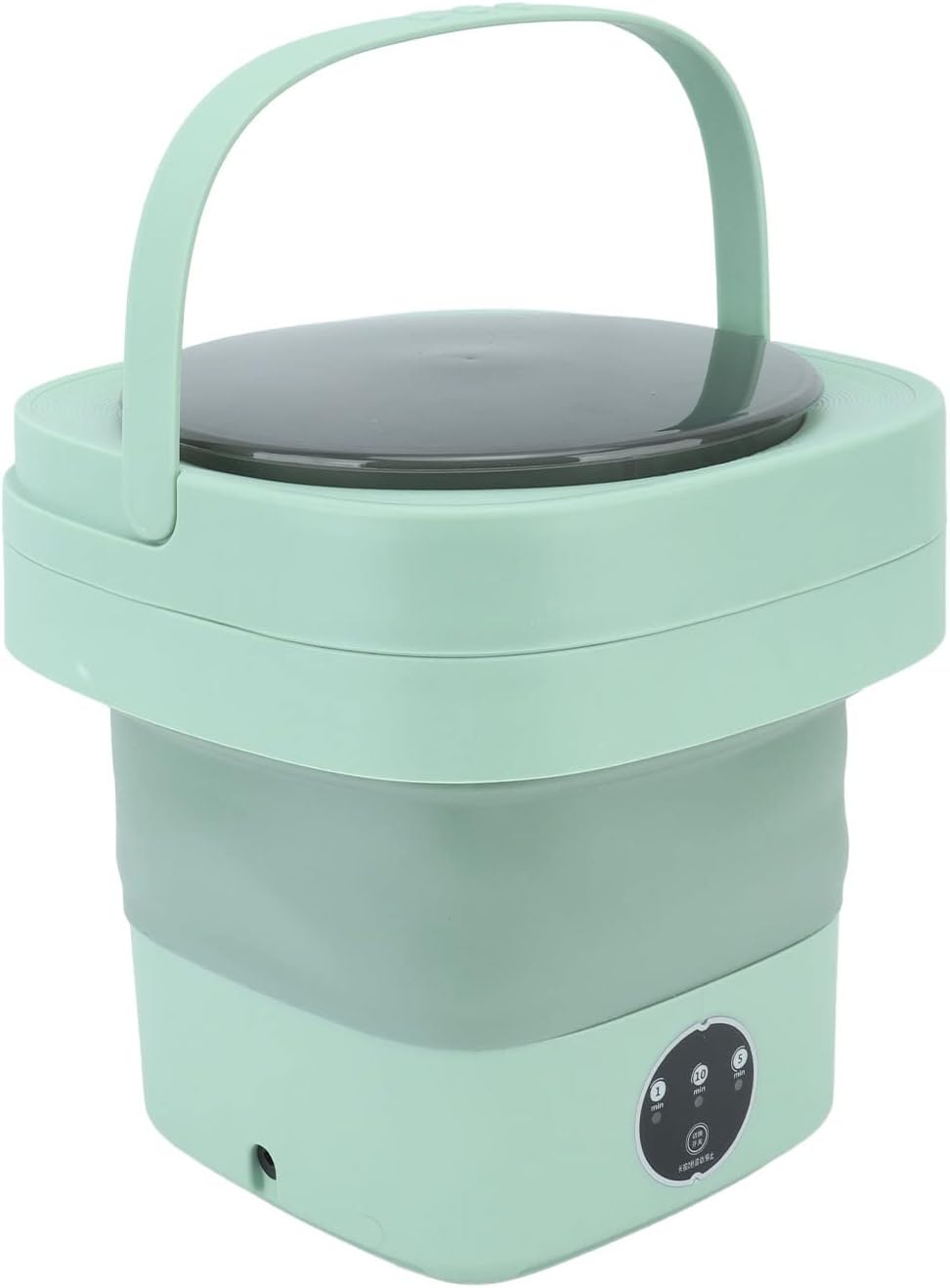 Foldable Washing Machine, Automatic Portable ABS Mini Washing Machine US Plug 100‑240V for Travel (Green)