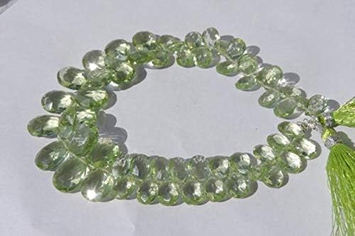 56 Pcs AAA Green Amethyst Quartz Faceted Pear Briolette Size 9 * 6-12 * 9 MM Code-HIGH-57825