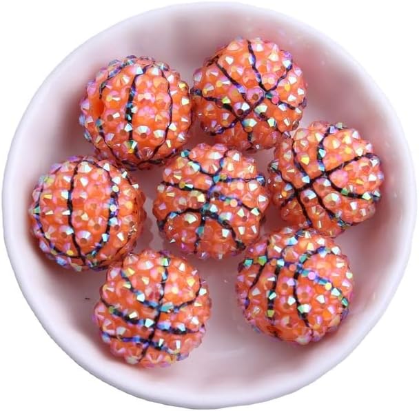 Davitu Kwoi vita 100pcs A lot 20mm Loose Round Chunky Basketball Resin Rhinestone Ball Beads for Bubblegum Necklace Jewelry| | - - (Color: ab Color, Item Diameter: 20mm 100pcs per Bag)