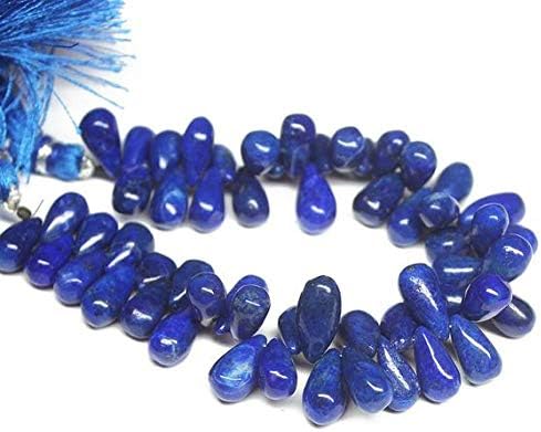 Natural Blue Lapis Lazuli Smooth Briolette Tear Drop Briolette Gemstone Craft Loose Beads Strand 7 Inch Long 15mm 11mm Code-HIGH-26103