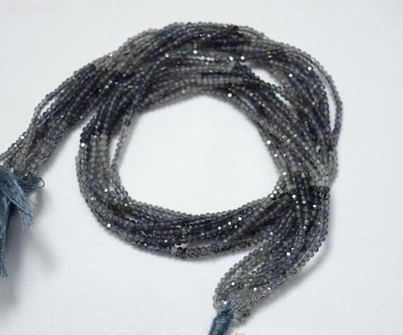 BEADS GEMSTONE 10 Strands, 2mm Shaded Iolite Beads, Faceted Rondelle Beads, Iolite Rondelles, Gemstone Beads, 13 Inch Code-HIGH-23545