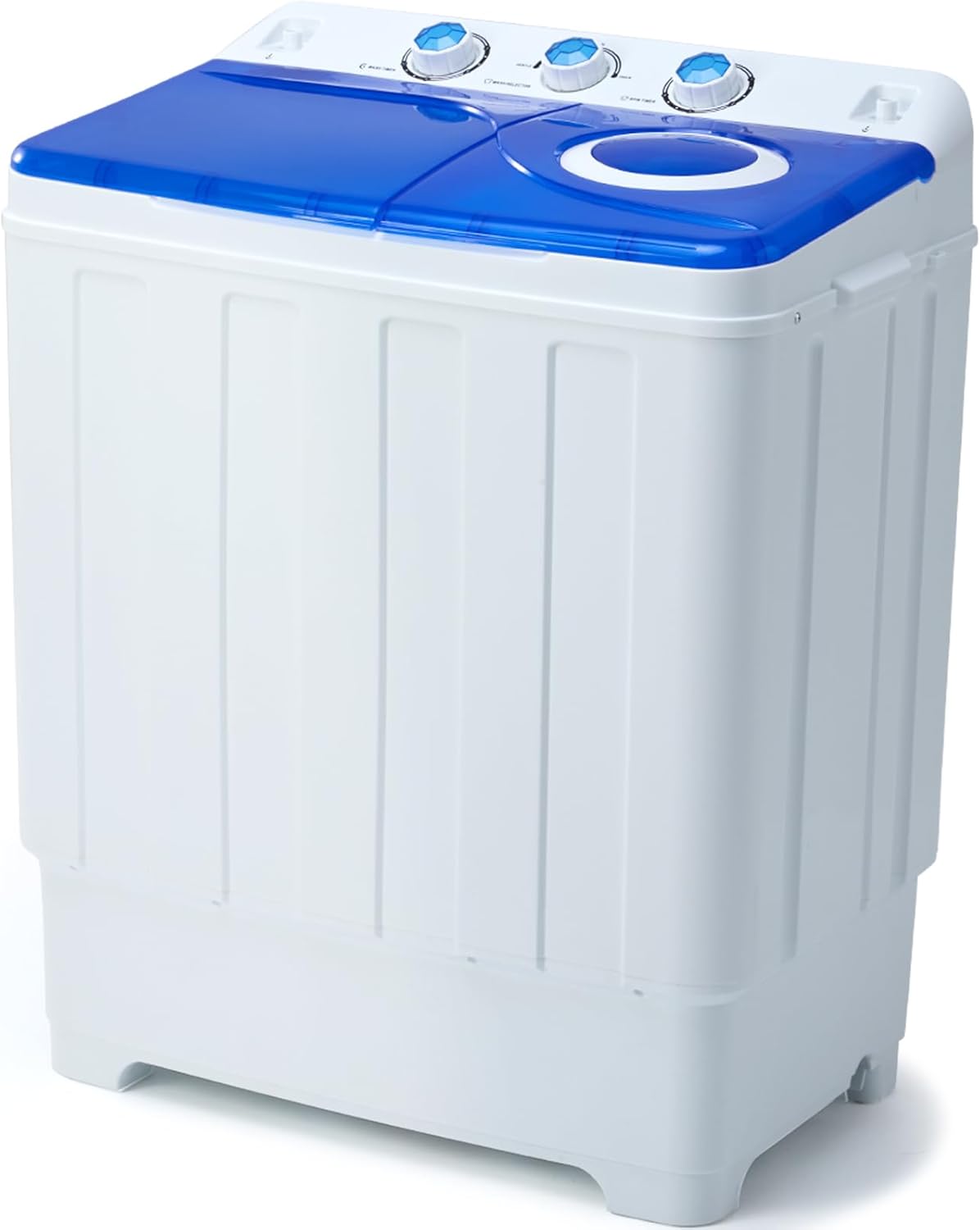 Portable Washing Machine Twin Tub - 28lbs Compact Washer(18lbs) and Dryer(10lbs) Combo with Drain Pump - Mini Laundry Machine for Apartments, Dorms, RVs, and Camping - Blue