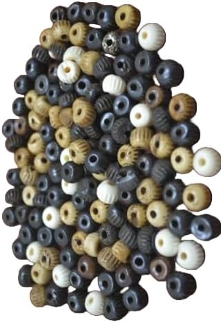 300 PCS Brown Stripe BUFFFALO Bone Beading Round Beads 10MM 1 LB #T-488 Fast Free Supply