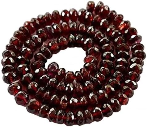 Garnet Gemstone Bead. Faceted Rondelle Gemstone, 6.5mm Semi Precious 16