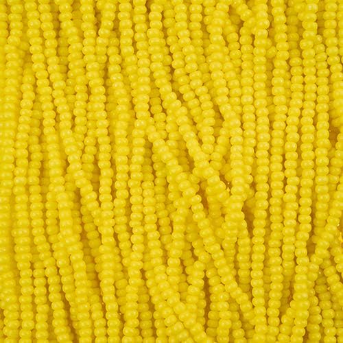 Czech Glass Seed Beads 10/0 (2.3mm Diameter) Terra Intensive Yellow Strung DIY Jewelry Making Beads - 500g Bulk Bag by Preciosa (Jablonex)