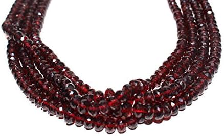 natural garnet 5mm – 7mm rondelles faceted bead strand, natural garnet faceted rondelles 16” drilled graduated