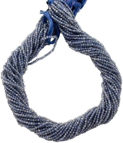 Natural Micro Faceted 20 mm Iolite Loose Beads for Jewelry Making Stone 10 Strand CHIK-STRD-86516