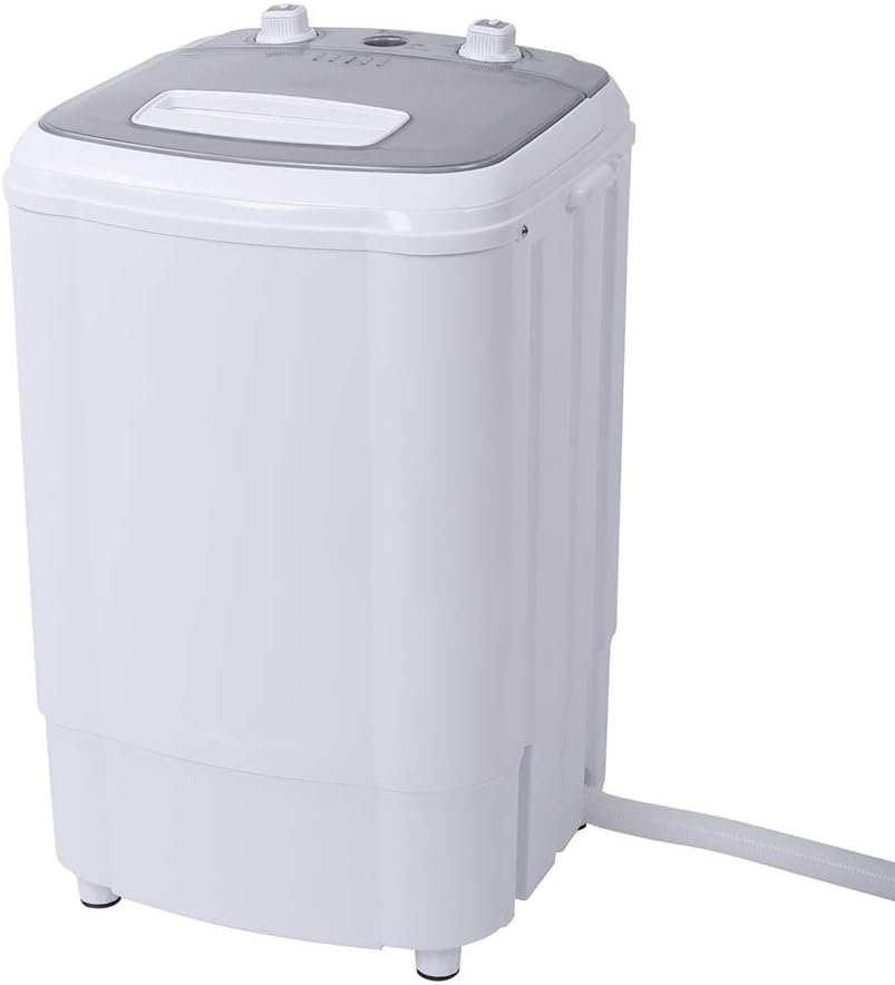 fuhan Washing Machine with Wash & Spin Cycle, Portable Twin Tub Washing Machine 10lb Elution Integrated Semi-Automatic for Apartments.Grey