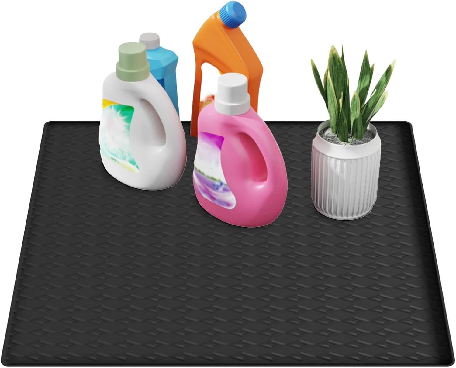 Washing Machine Drip Tray - Silicone Floor Mat | Anti-Vibration Washing Machine Mat | Durable Non-Slip Waterproof Protector for Laundry Room Appliances