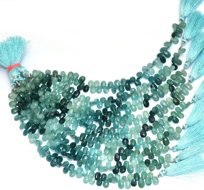 8 inch Strand of Natural grandidierite 7x10mm pear Faceted briolette Beads for DIY Jewelry Making. |BRIO_03552