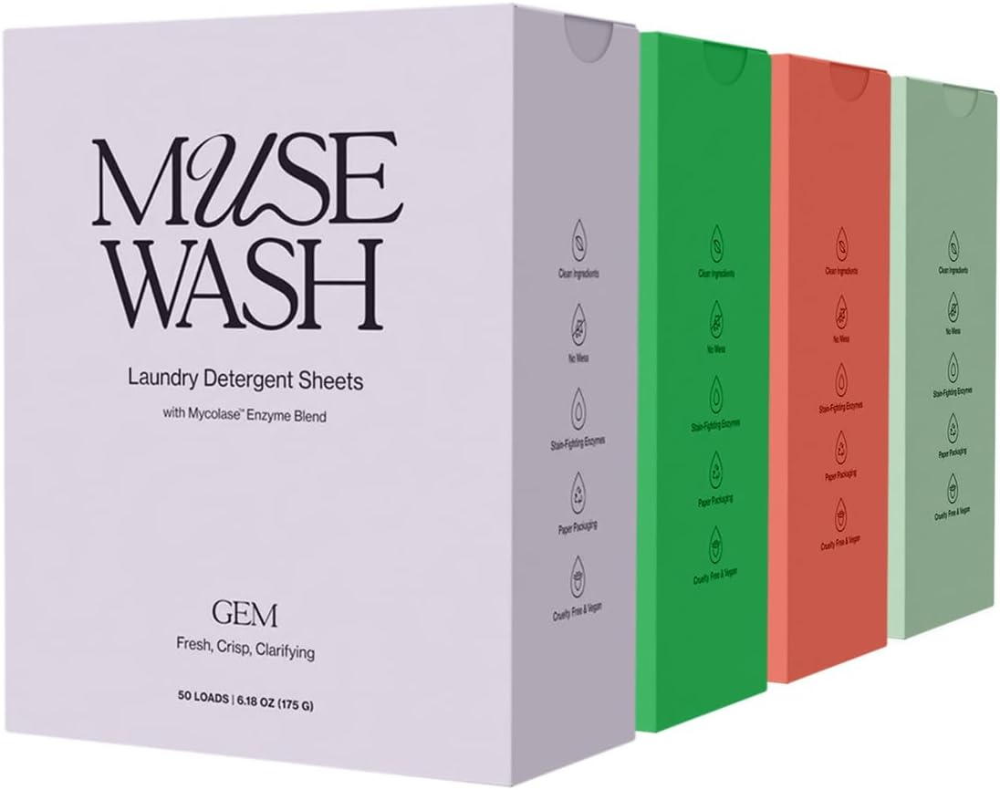 Laundry Detergent Sheets | Enzyme-Powered, Vegan, Paraben-Free | Luxury Scents | Plastic-Free, Eco-Friendly, Travel-Friendly Packaging (200 Loads - 4 Boxes, STARTER SET)
