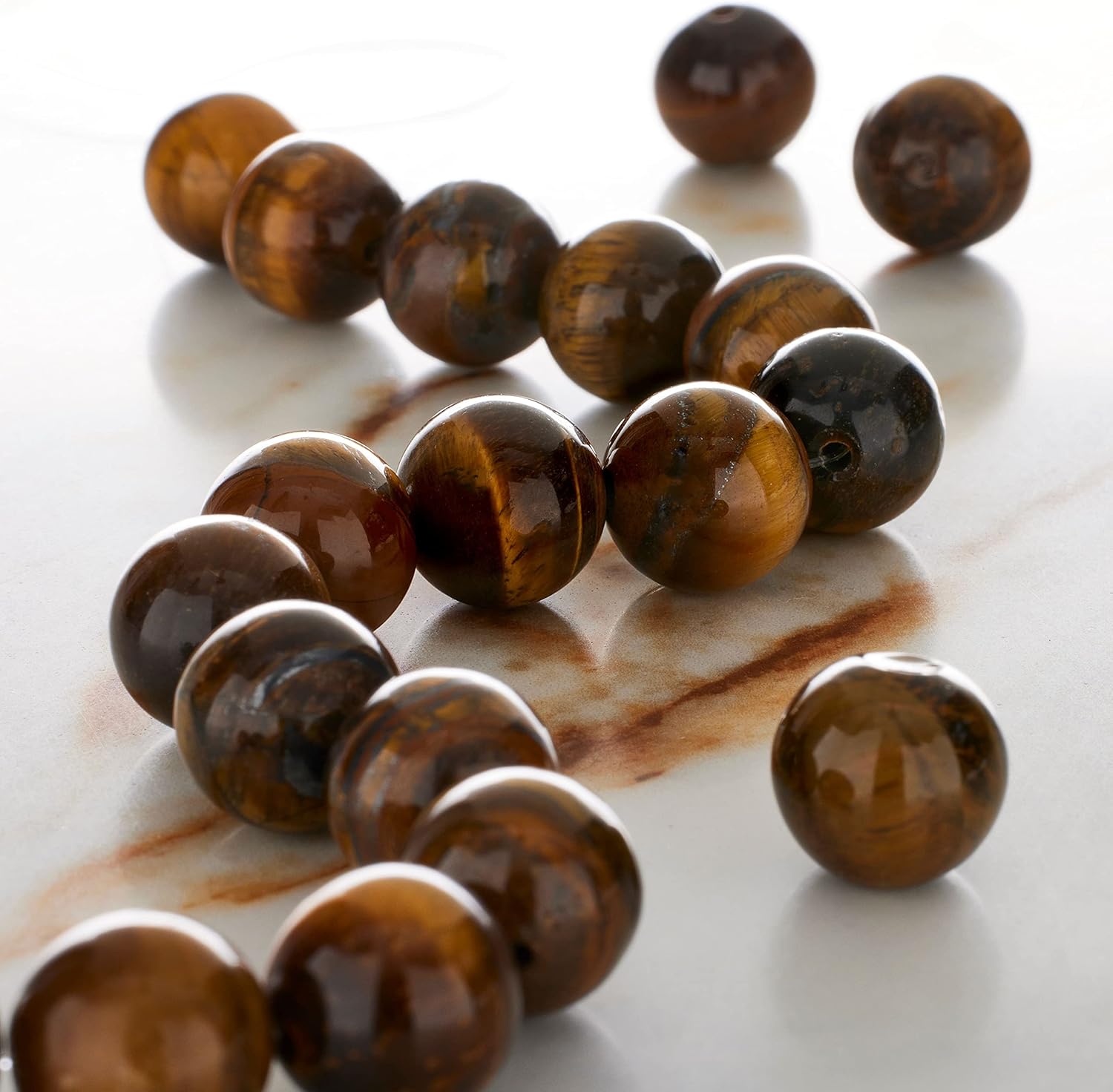 Bead Landing Yellow Tiger's Eye Round Beads, 12mm, 12 Pack